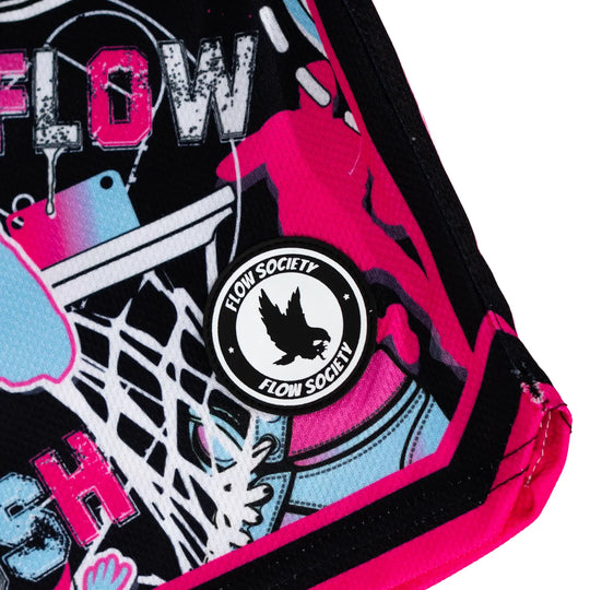 Boys Flow Neon Swoosh Basketball Trim Short