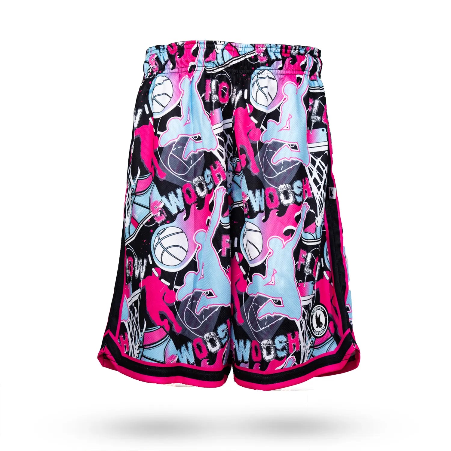 Boys Flow Neon Swoosh Basketball Trim Short