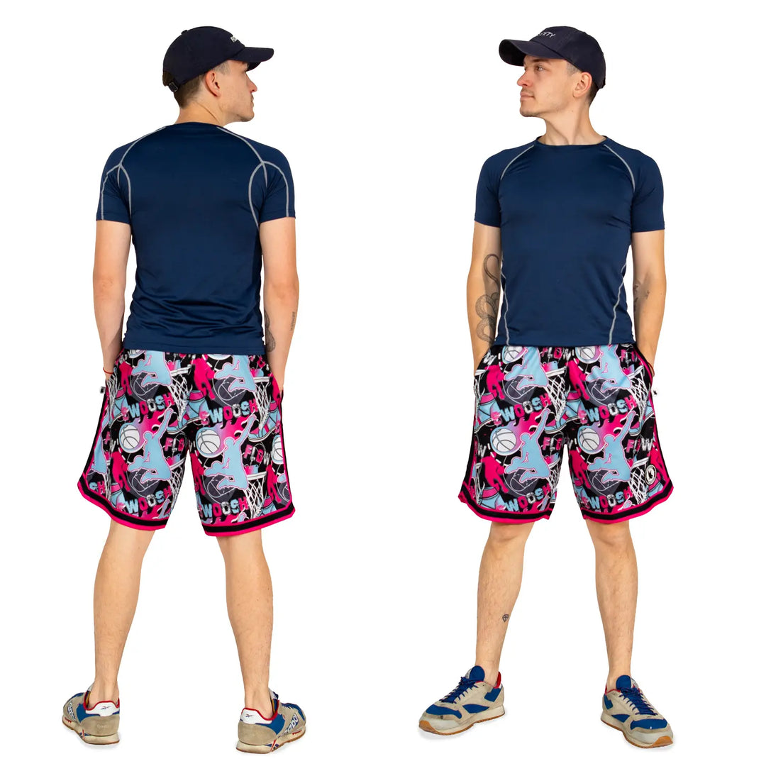 Boys Flow Neon Swoosh Basketball Trim Short