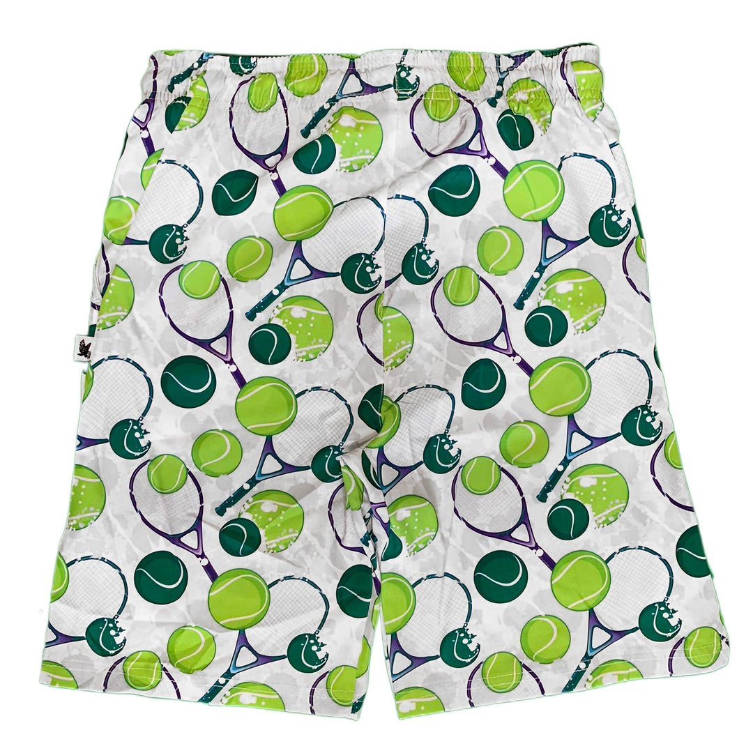 Mens Tennis Flow Print Short 7" White