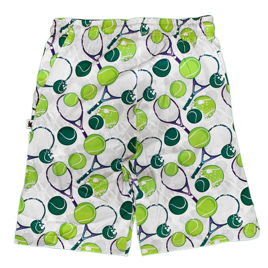 Mens Tennis Flow Print Short 7" White