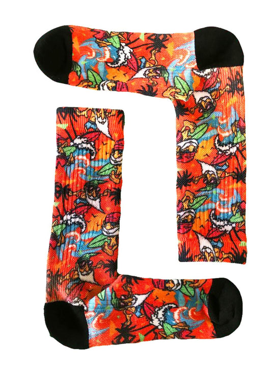 Youth Flow Society Dude Sir Flow Surf Crew Socks Orange