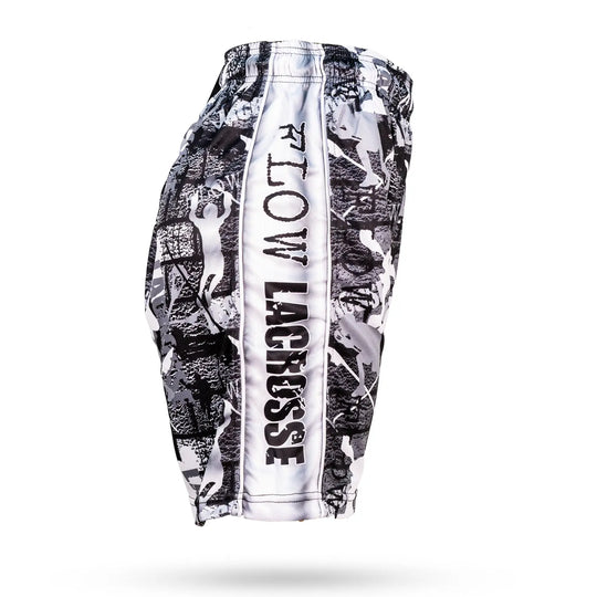 Mens Flow Lax Black & Silver Attack Short