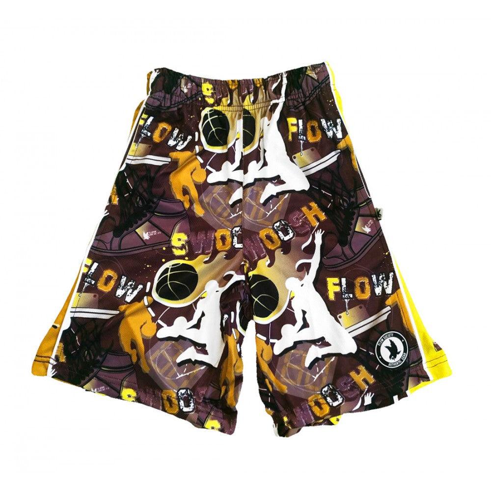 Boys Flow Swoosh Maroon & Yellow Attack Short