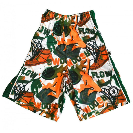 Mens Flow Swoosh Green & White Attack Short