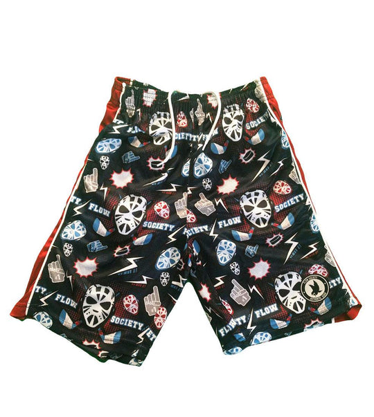 Boys Black Hat trick Attack Shorts