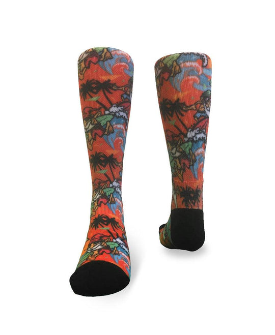 Youth Flow Society Dude Sir Flow Surf Crew Socks Orange