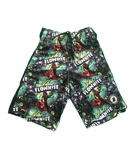 Boys Flownite Green Shorts