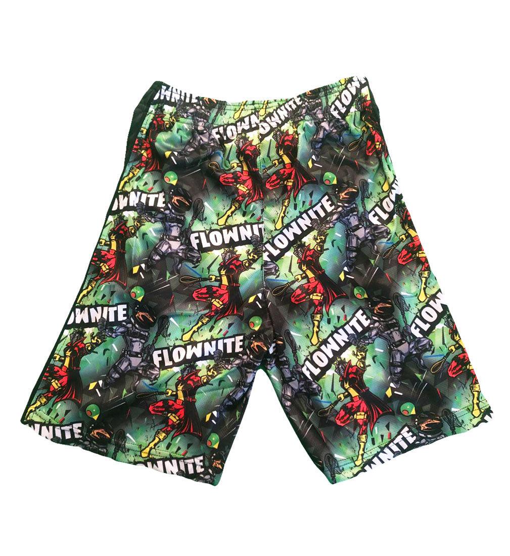 Boys Flownite Green Shorts